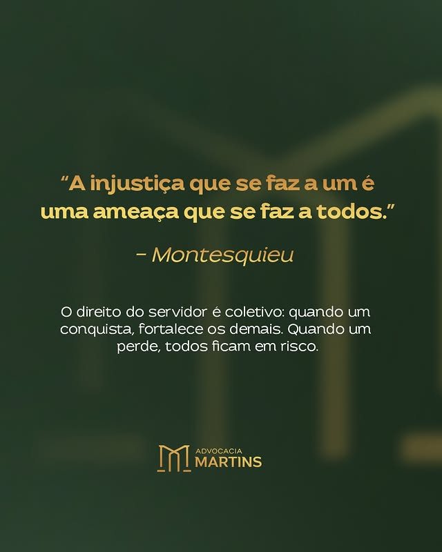 Citação de Montesquieu — o direito do servidor é coletivo