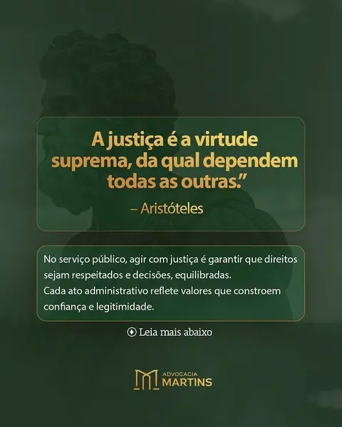 Citação de Aristóteles — a justiça é a virtude suprema